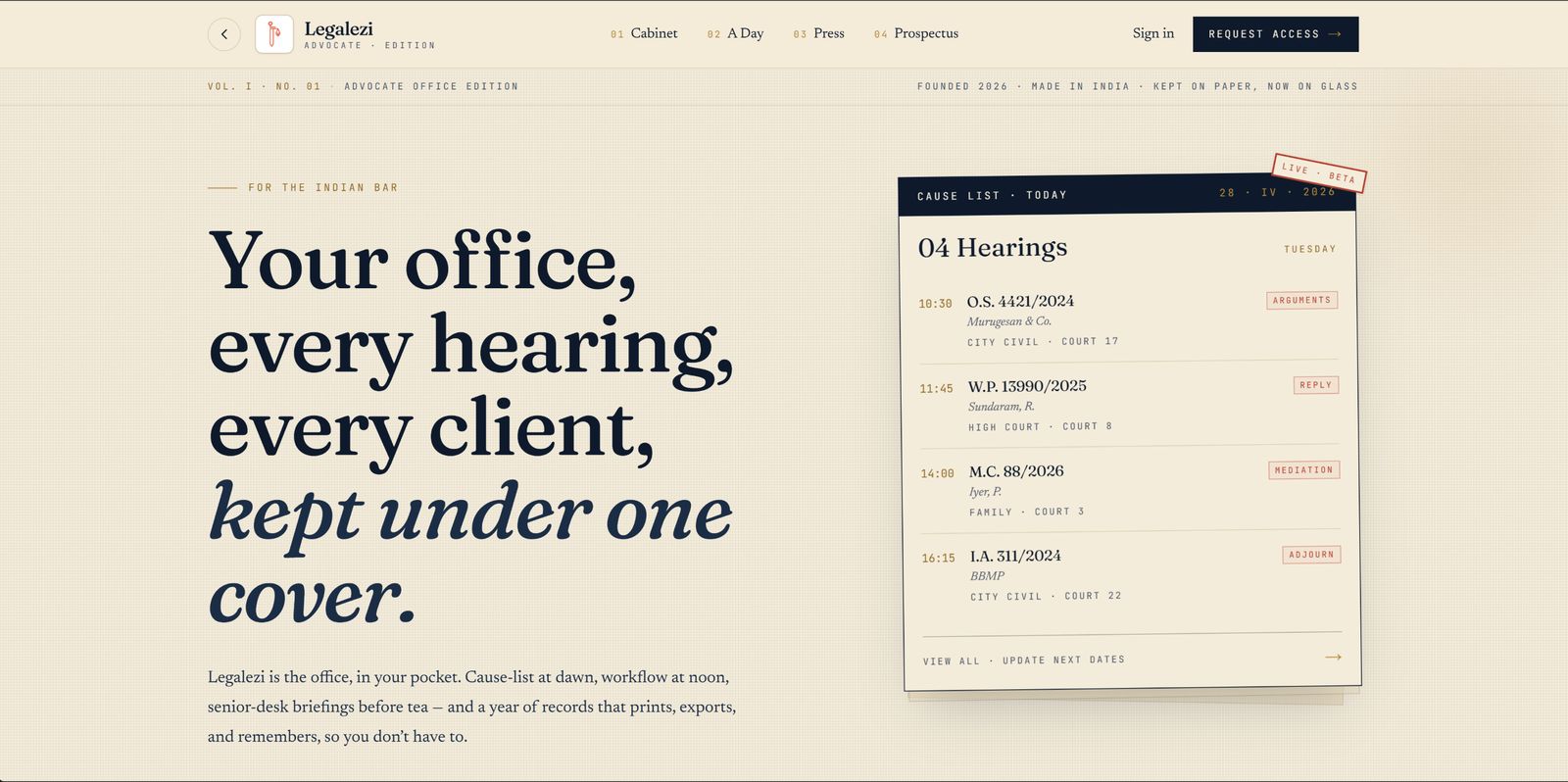 Legalezi advocate edition landing page